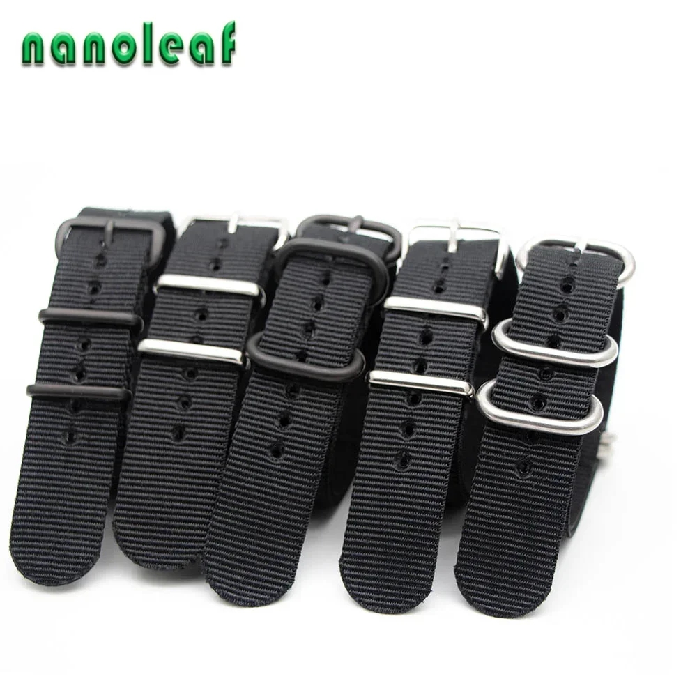 Nylon Nato Strap - Correa de nailon negra para reloj