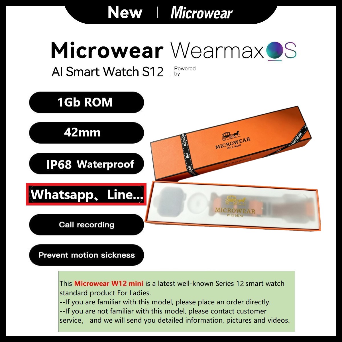 Smartwatch M Active - Reloj Inteligente Microwear W12mini W11mini Watch12
