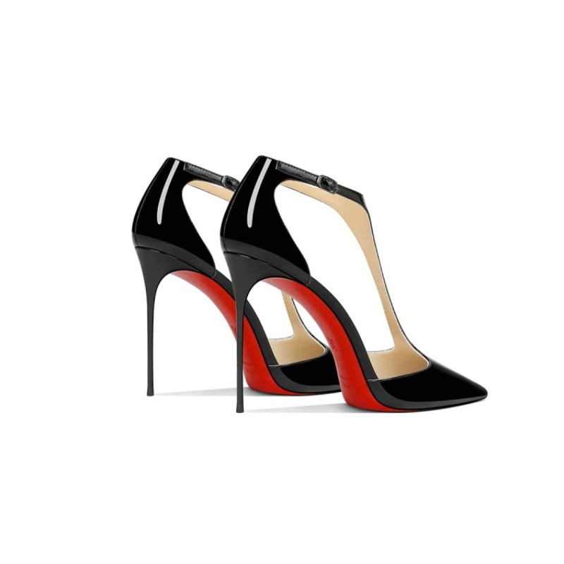 Tacones de aguja negros de cha - Leather Classic Strap reseña y precio