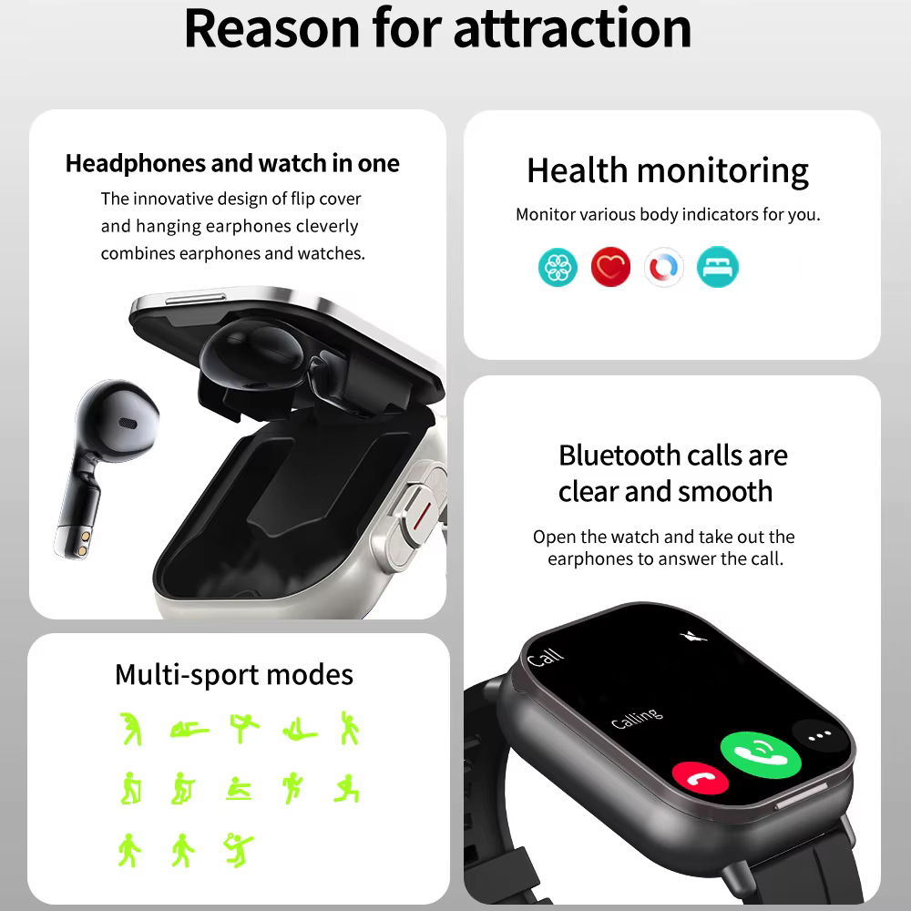 Auriculares 2 en 1 reloj intel - Smartwatch Headset reseña y precio