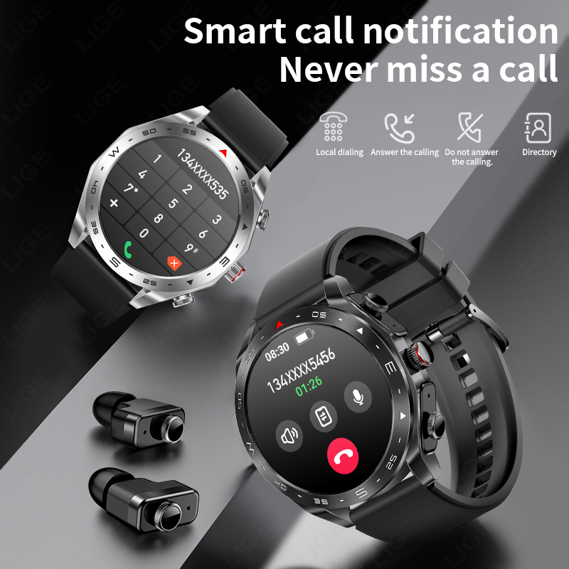 LIGE-reloj inteligente con aur - Smartwatch Headset reseña y precio
